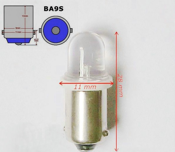 BA9S LED Bulb - 12V or 24V LED - T10, T5 Auto Dome Accessory LED Bulb | PilotLights.net